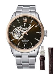 Orient Star Limited Open Heart Brown Demi Rose Gold RK-AT0005Y Automatic Nam 39.5mm Set 2 dây USED