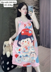 N059-Váy lụa xước 2 nơ 40-60kg