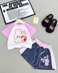 G530-Set áo Baby Three quần jean sọc (12.30.100)