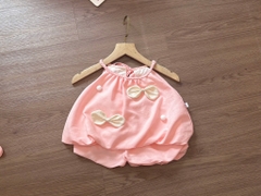 G471-Set cổ yếm đính nơ quần bí (07.15.545)