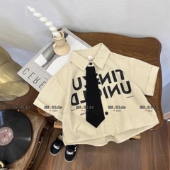 T070-Set sơ mi cà vạt bé trai