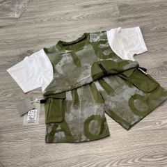 T170-Bộ cotton QC loang xanh rêu