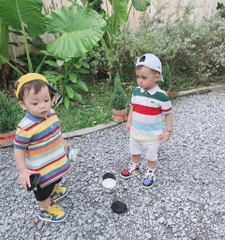 T267-Set jean áo polo cầu vồng 10S80-170