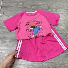 G878-Bộ cộc cotton bé chữ hồng (19.28kg)