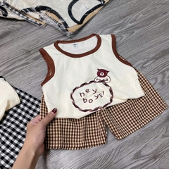 T695-Bộ balo cotton gấu Hey boys (08.16kg)
