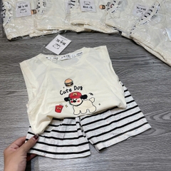 T699-Bộ SN kẻ cute dog kem (06.15kg)