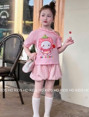 G867-Set Kitty lệch vai quần bí caro (09.26kg)