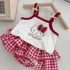 BD168-Set Kitty dây chip giả váy caro Đỏ (05.14kg)
