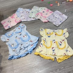 B573-Bộ đũi hàn cánh tiên Kitty kẻ 18/XL (13-16kg)