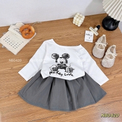 G933-Set áo Mickey cv kaki xám (10.27kg)