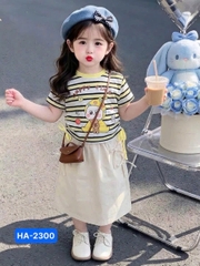 G935-Set áo kẻ bé vàng cv kaki dài (13.30kg)