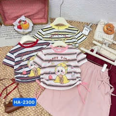 G935-Set áo kẻ bé vàng cv kaki dài (13.30kg)