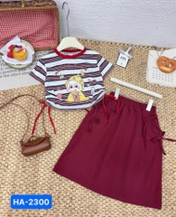 G935-Set áo kẻ bé vàng cv kaki dài (13.30kg)