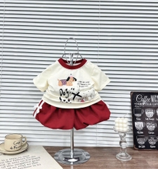 G816-Bộ cotton cún đỏ quần bí (07.14kg)