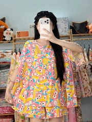N073-Pijama Đùi Tole Lanh Thái (45-65kg)
