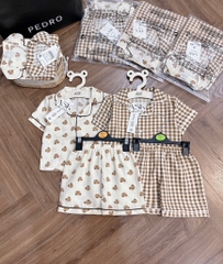 B371-Set pijama đũi tone nâu (08.24.125)