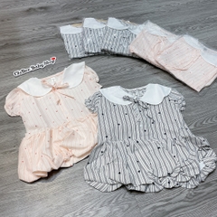 V453-Váy đũi kẻ cộc tay cổ sen bí (12.18kg)