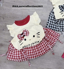 G468-Set áo Kitty cv bí caro đỏ (05.12.539)