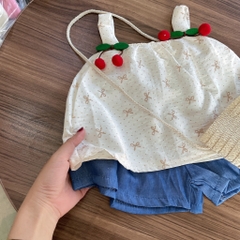 G470-Bộ 2 dây cherry đũi quần nơ xanh (07.13.740)