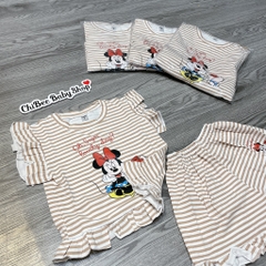 G892-Bộ cotton SN Mickey kẻ nâu (10.18kg)