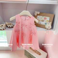 V095-Váy đũi xốp mềm chữ A đính nơ (XẢ)