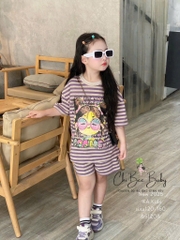 G495-Bộ cotton kẻ bé gái (16.35.5766)