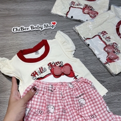 G890-Bộ cotton SN Kitty kem viền đỏ (07.13kg)