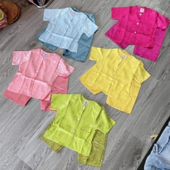 B470-Bộ bà ba gấm trơn 2 túi S1/12 (08.14kg)