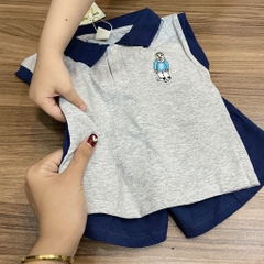 T425-Bộ cotton cổ bẻ gấu xám (08.16.143)