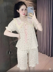 N058-Pijama 40-60kg Cộc Quần Lửng Đũi