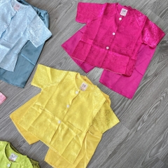 B470-Bộ bà ba gấm trơn 2 túi S1/12 (08.14kg)