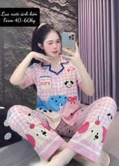 N040-Pijama 40-60kg Cộc Quần Dài Lụa Xước