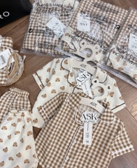B371-Set pijama đũi tone nâu (08.24.125)