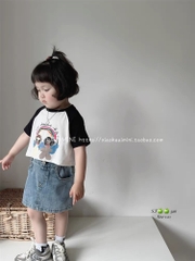 G078-Set áo ráp lăng đen cv jean