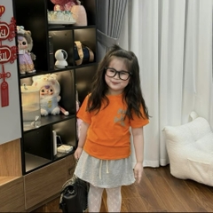 G572-Set áo chữ cam cv xám (09.25.467)