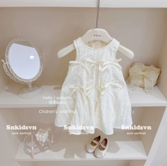 V095-Váy đũi xốp mềm chữ A đính nơ (XẢ)