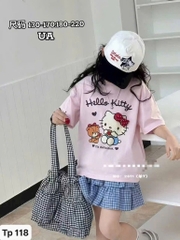 A436-Áo UA cotton Kitty hồng Cồ (40.55kg)