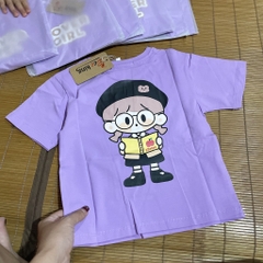 A424-Áo cộc cotton bé GIRL tím (11.24kg)