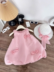 V411-Váy bí đũi nơ SN kèm mũ (09.18kg)