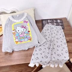 G609-Bộ dài cotton Kitty ren (18.28.580)
