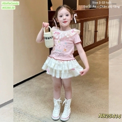 G570-Set áo hồng bèo cv trắng nơ (10.28.280)