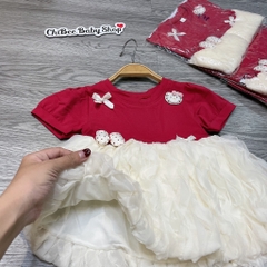 V454-Váy cộc cotton Kitty đỏ gợn sóng (06.13kg)