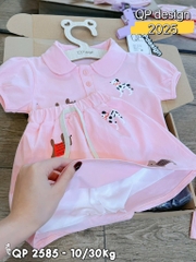 G494-Set áo polo chó hồng cv ôm (07.24.279)