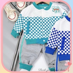 Set bộ dài tay caro cho bé trai đi chơi đi tiệc kiểu Hàn Quốc hàng thiết kế (size 8-18kg) [Ảnh Thật] BEEKIDS268-BT002