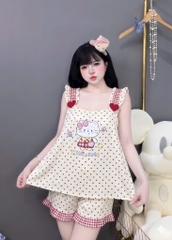 N069-Pijama 40-60kg 2 Dây Chấm Bi Đũi Mây