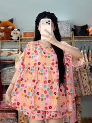 N073-Pijama Đùi Tole Lanh Thái (45-65kg)