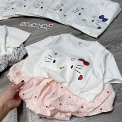 G897-Bộ cộc cotton Kitty quần bí (15.20kg)