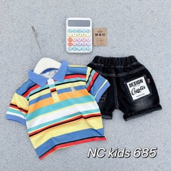 T267-Set jean áo polo cầu vồng 10S80-170