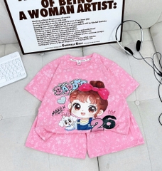 G809-Bộ cotton loang đùi bé gái (15.35kg)