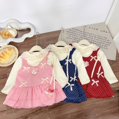 V283-Set váy thỏ chấm bi (09.16.570)